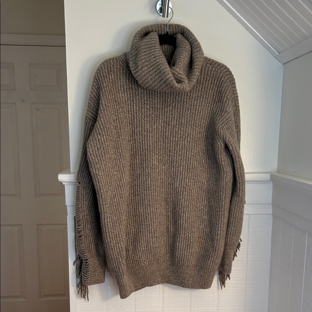 Stella McCartney Taupe Fringe Wool Cashmere Sweater size Women’s 40